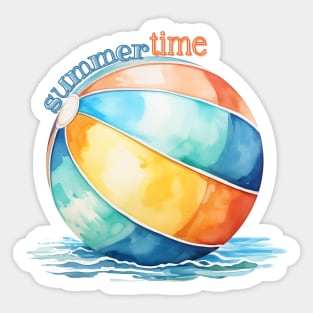 Summer Time Beach Ball in Watercolor Sticker